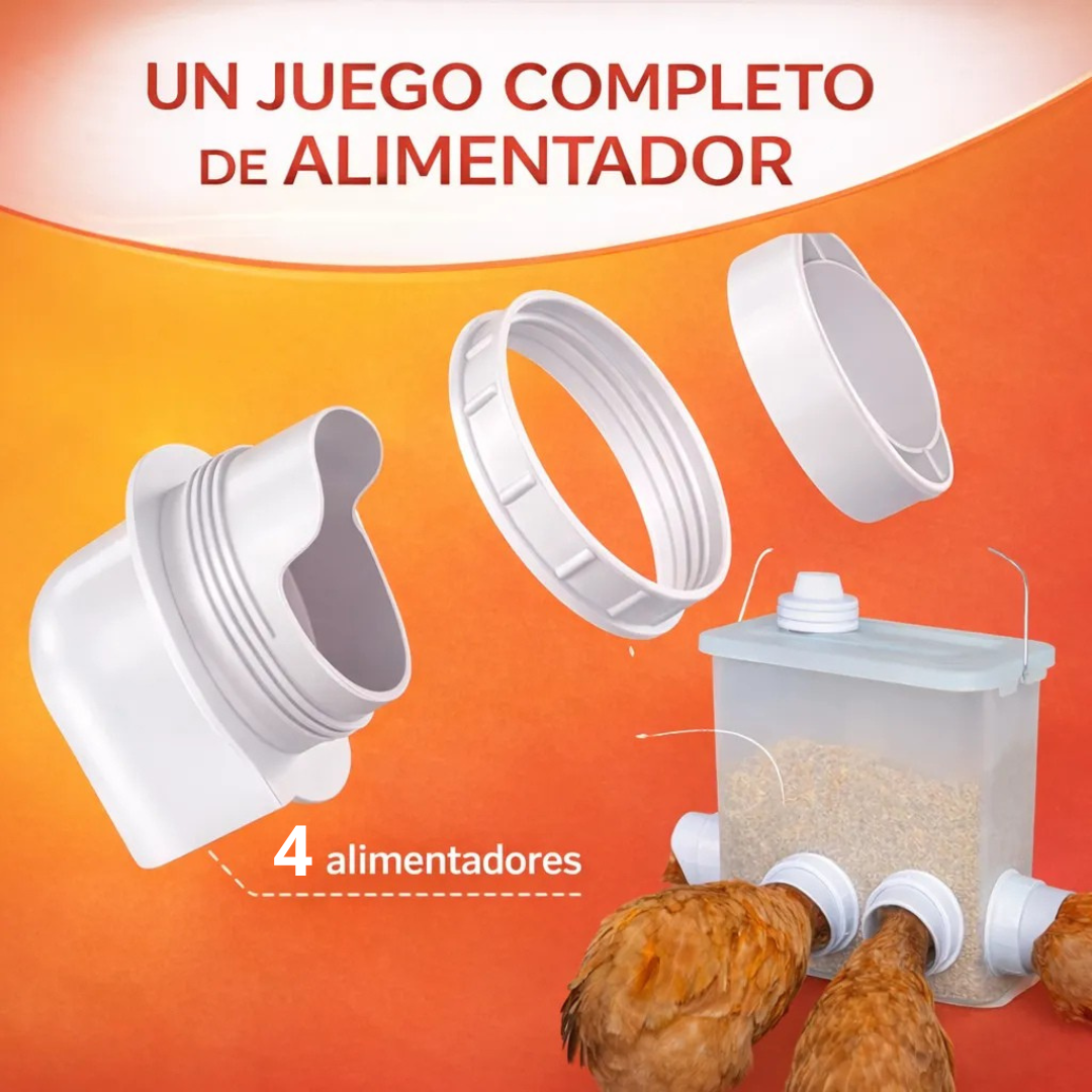 Comedero AutoFeed Anti-Desperdicio Para Aves de Corral