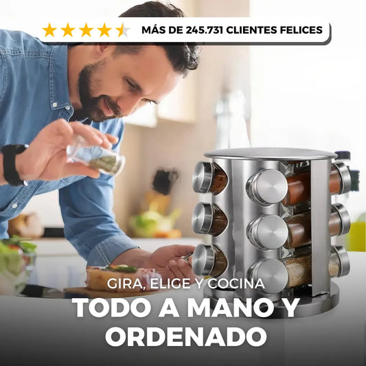 GiraSazón 360 — Especiero Circular de Aluminio