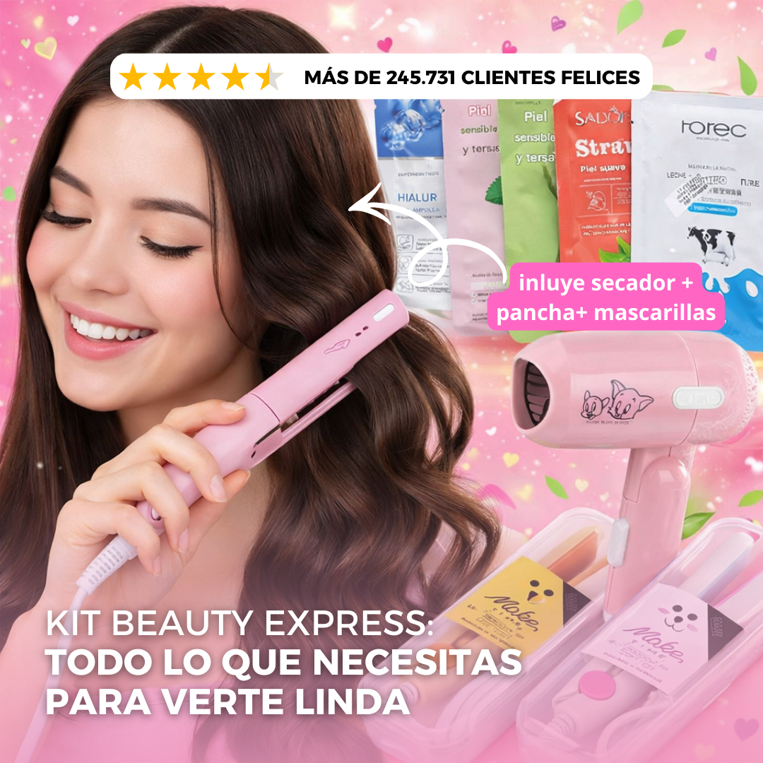 KIT BEAUTY PORTÁTIL 3 EN 1: PELO PERFECTO + PIEL RADIANTE