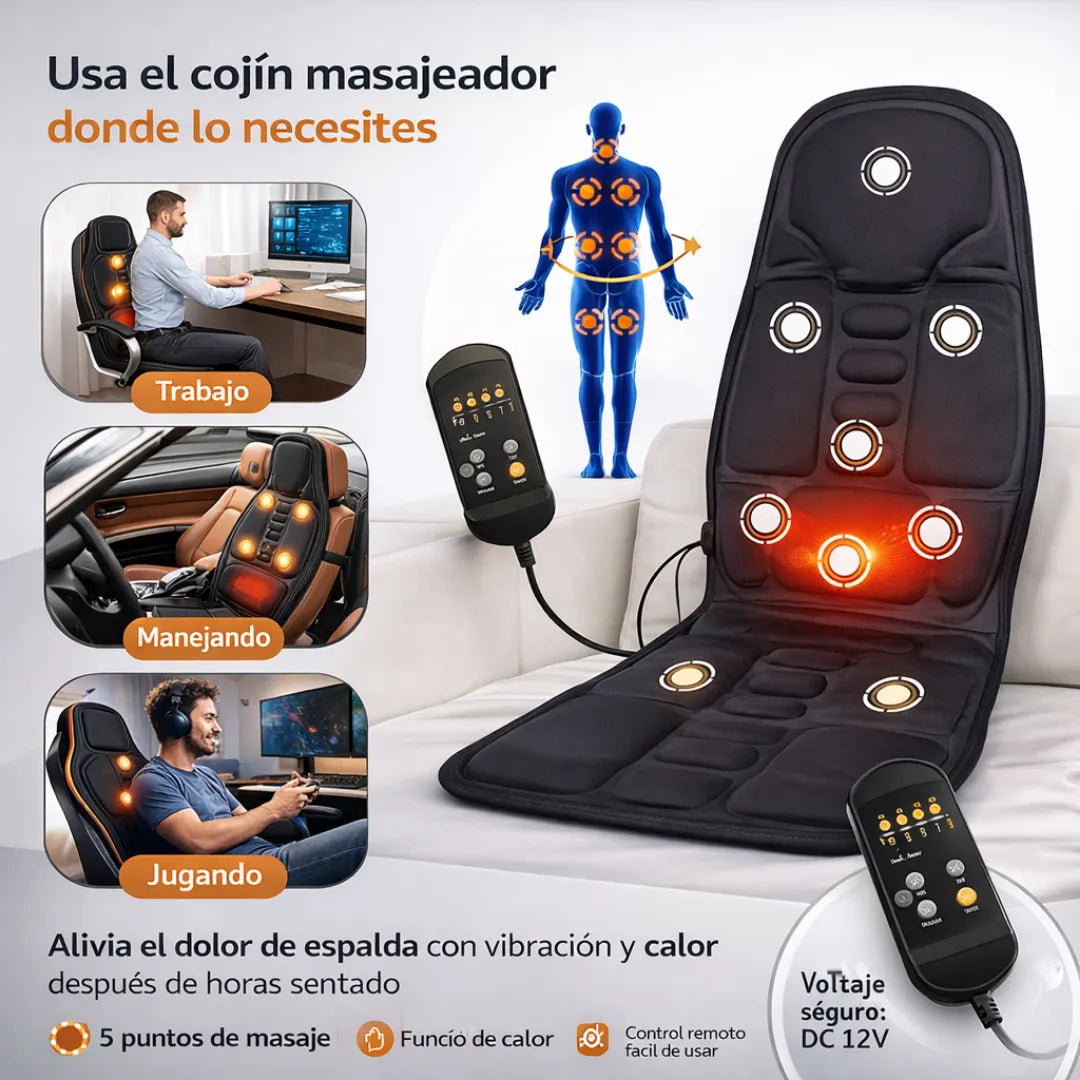 Adiós tensión: cojín masajeador para espalda y cuello