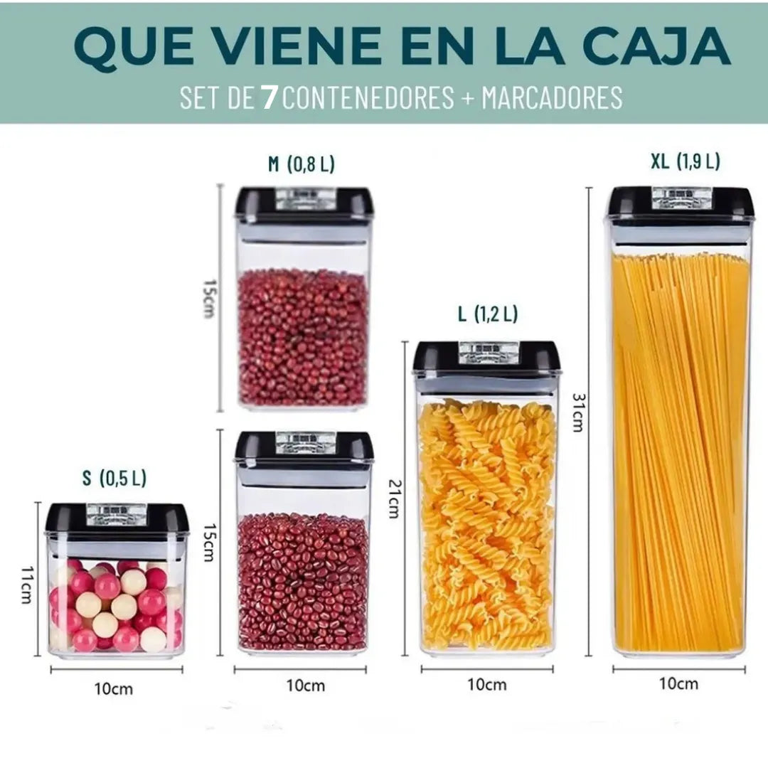 7 CONTENEDORES HERMETICOS: DESPENSA PERFECTA EN MINUTOS