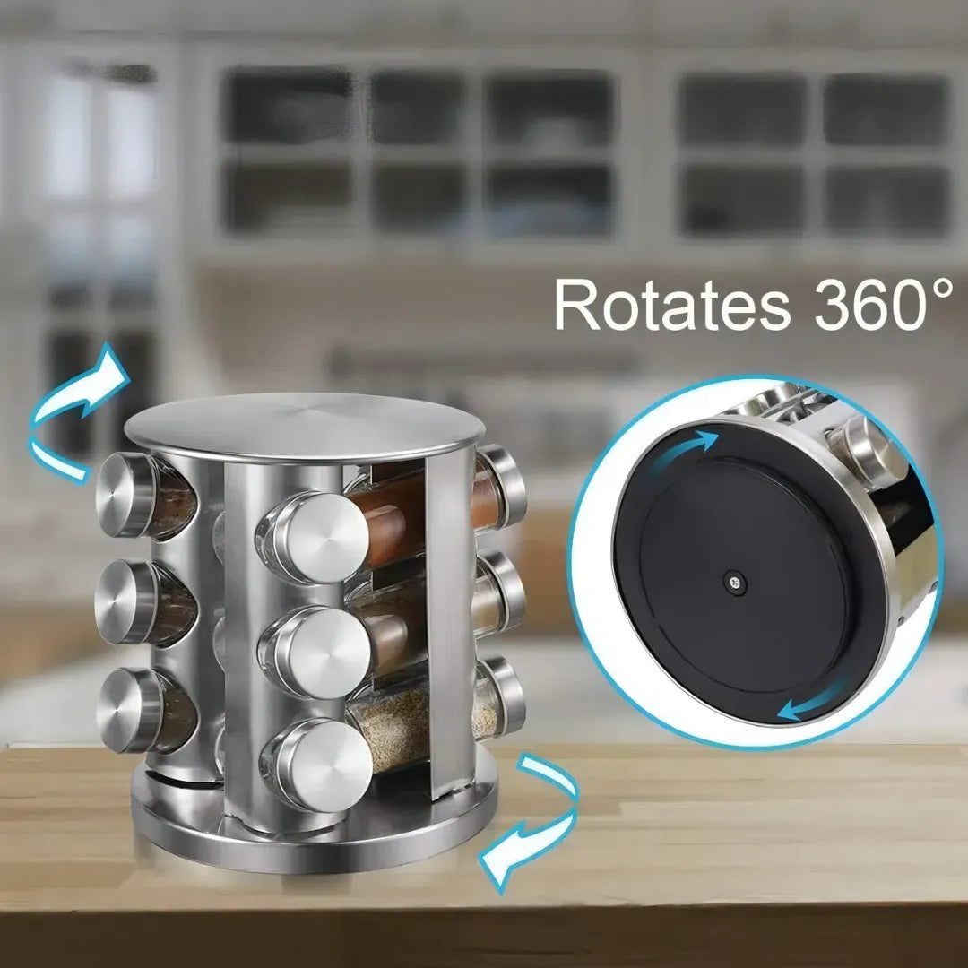 GiraSazón 360 — Especiero Circular de Aluminio