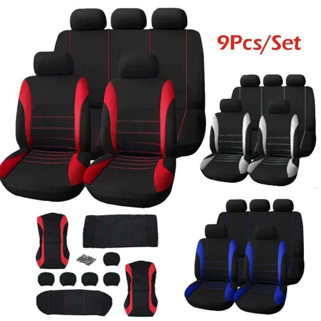 SET DE FORROS DE TELA PREMIUM  5 ASIENTOS + ASPIRADORA PORTATIL