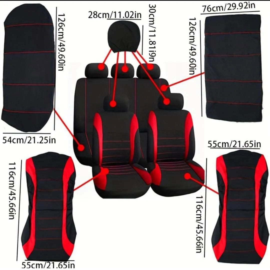 SET DE FORROS DE TELA PREMIUM  5 ASIENTOS + ASPIRADORA PORTATIL