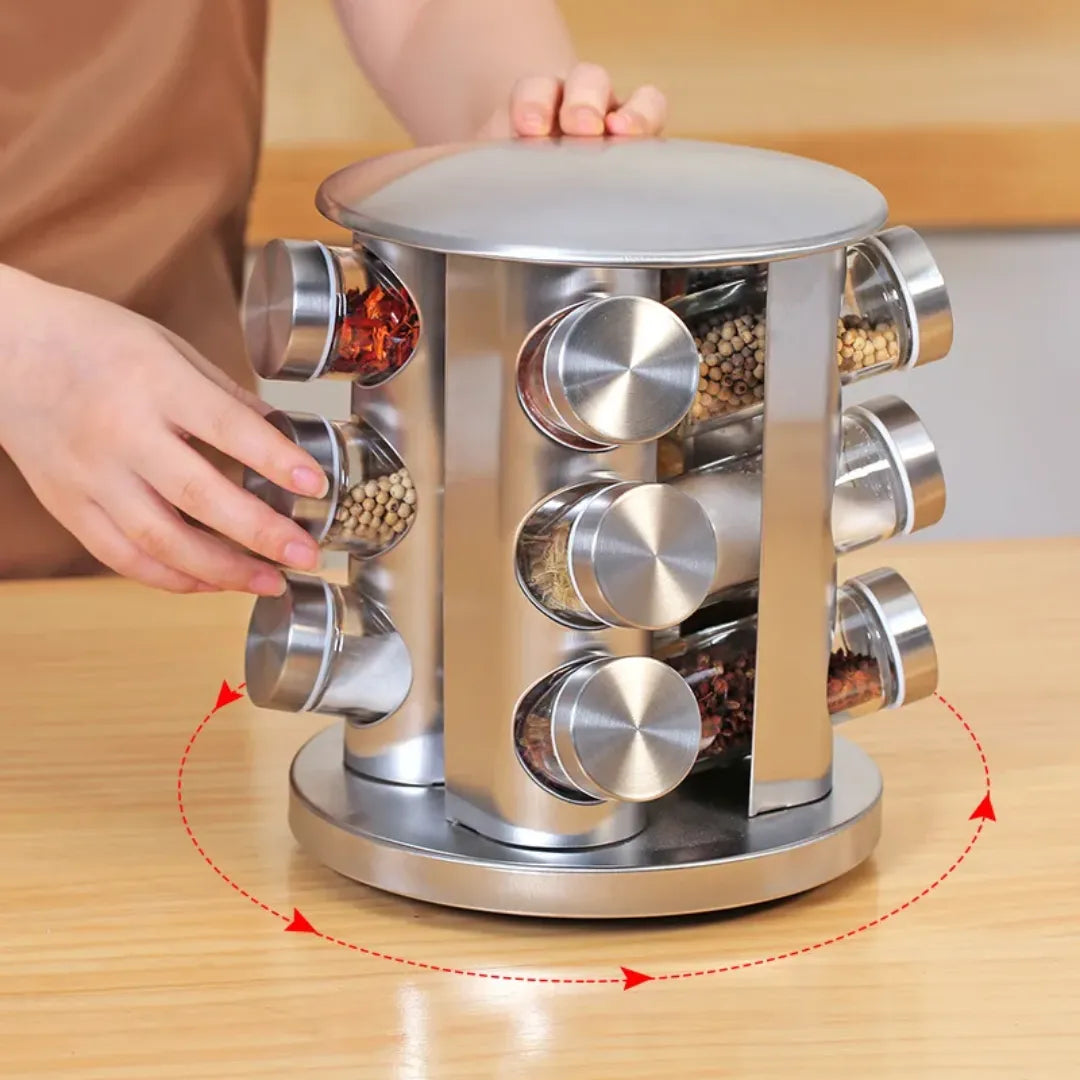 GiraSazón 360 — Especiero Circular de Aluminio