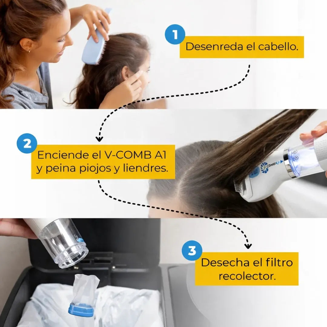 Cepillo Elimina Piojos y Liendres