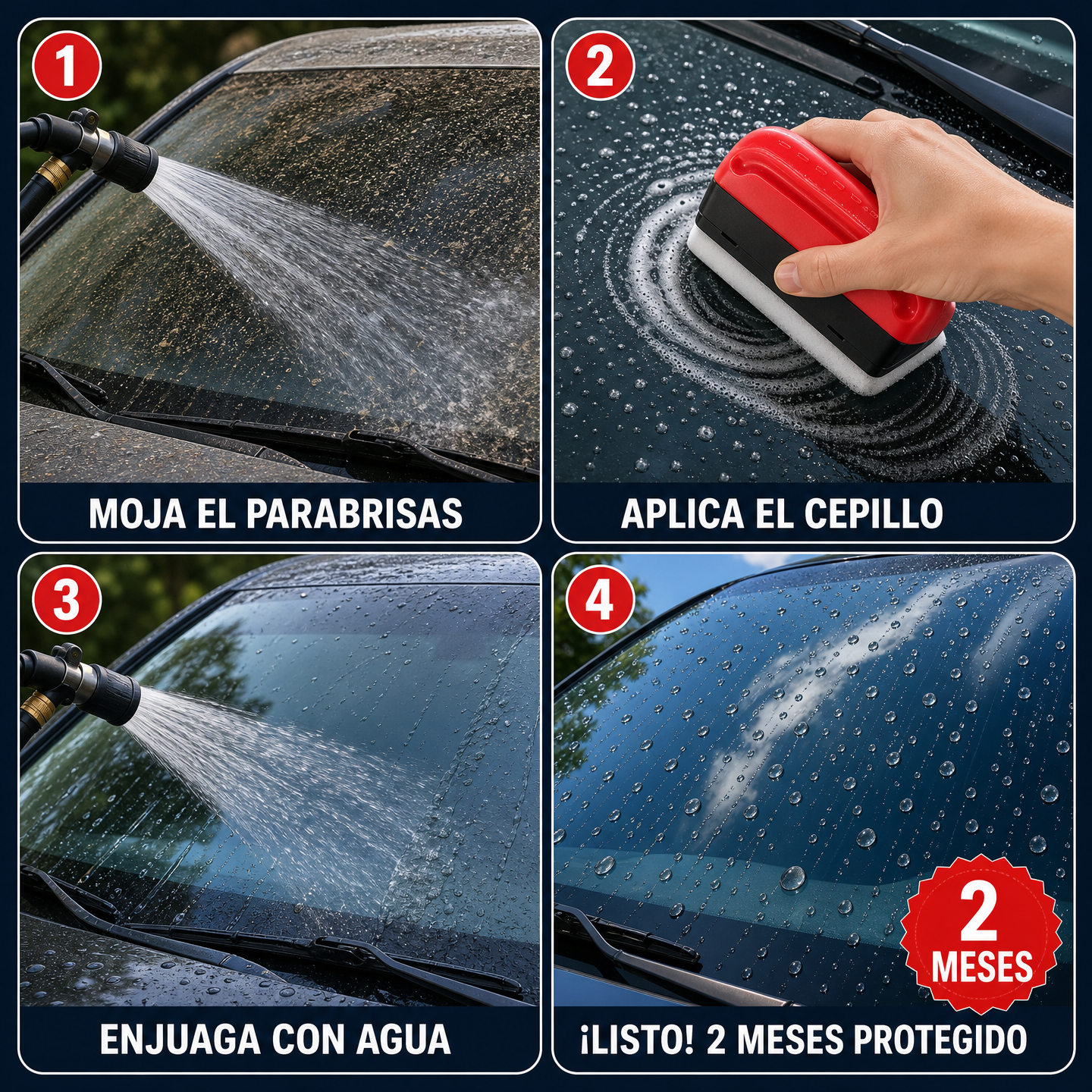 Cepillo Limpiador de Vidrio + Liquido