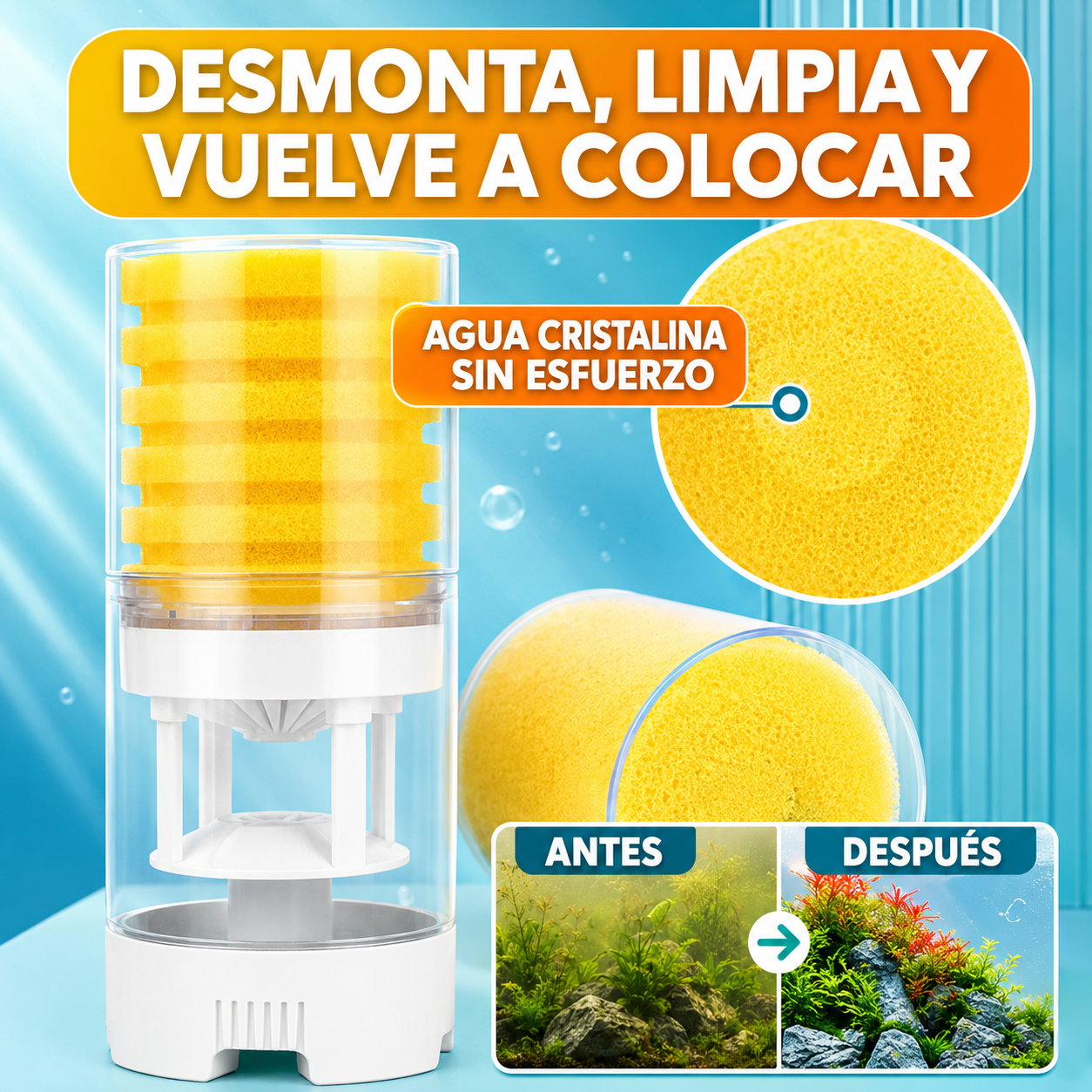 Filtro Eléctrico Silencioso Para Acuario 3 en 1