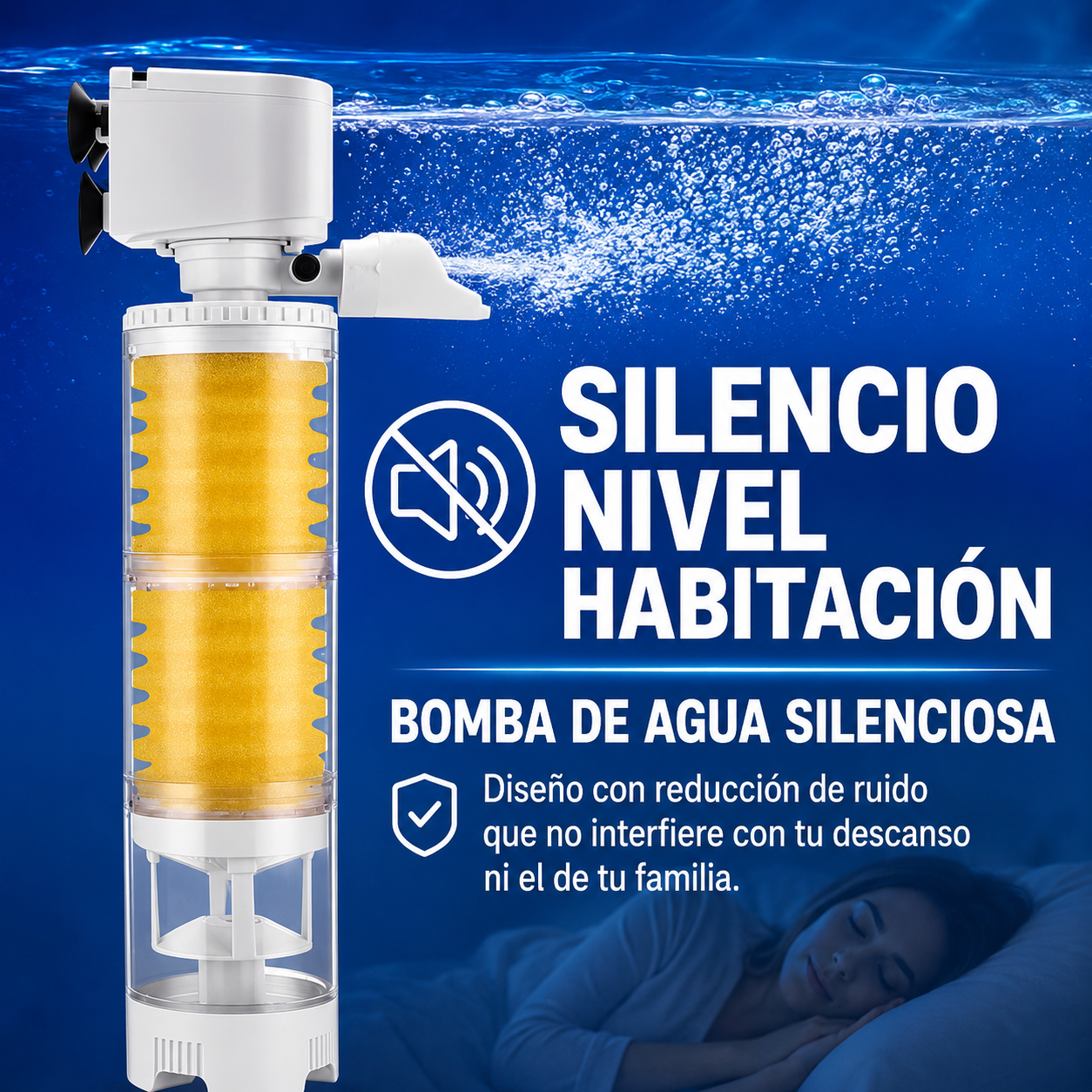 Filtro Eléctrico Silencioso Para Acuario 3 en 1