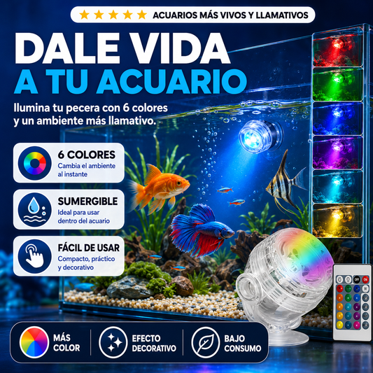 Foco LED Sumergible Para Acuario – 6 Colores Cambiantes