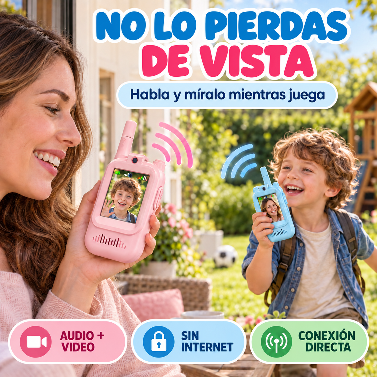2 Walkie Talkie Con Pantalla Infantil
