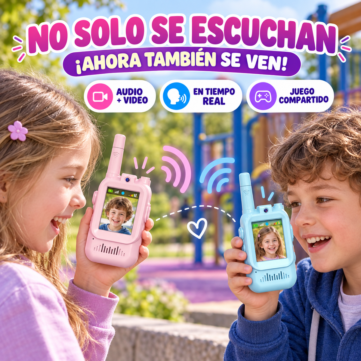 2 Walkie Talkie Con Pantalla Infantil