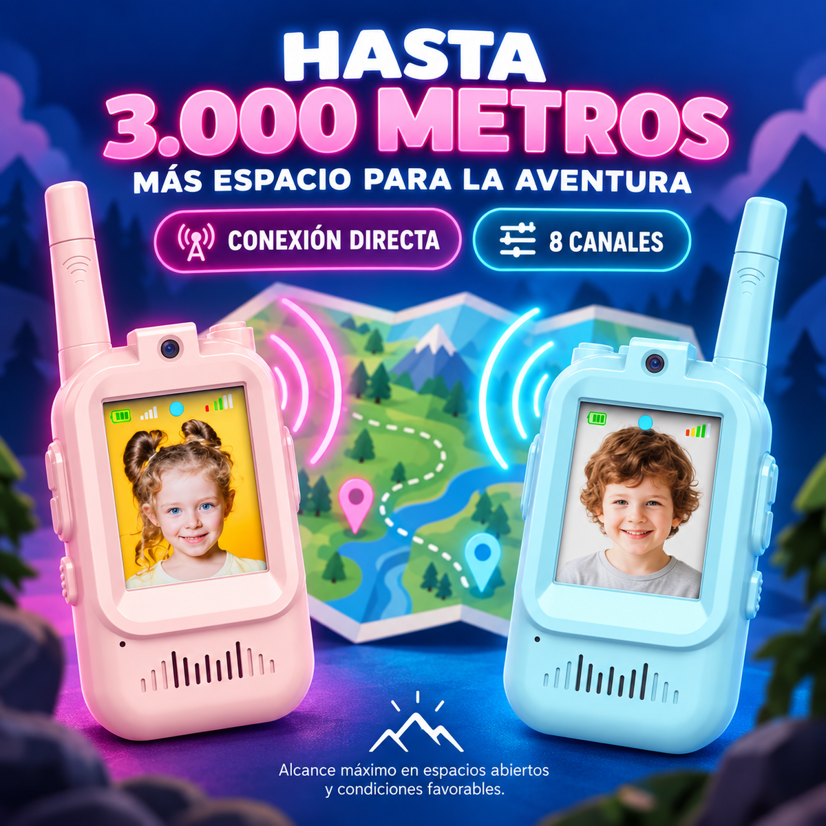 2 Walkie Talkie Con Pantalla Infantil