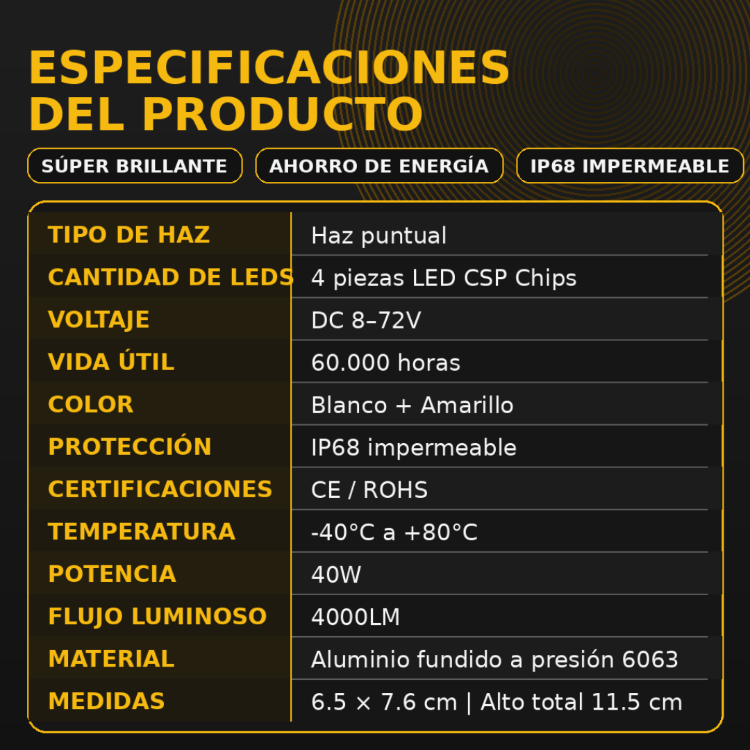 Exploradora LED 4 Lupas Bicolor