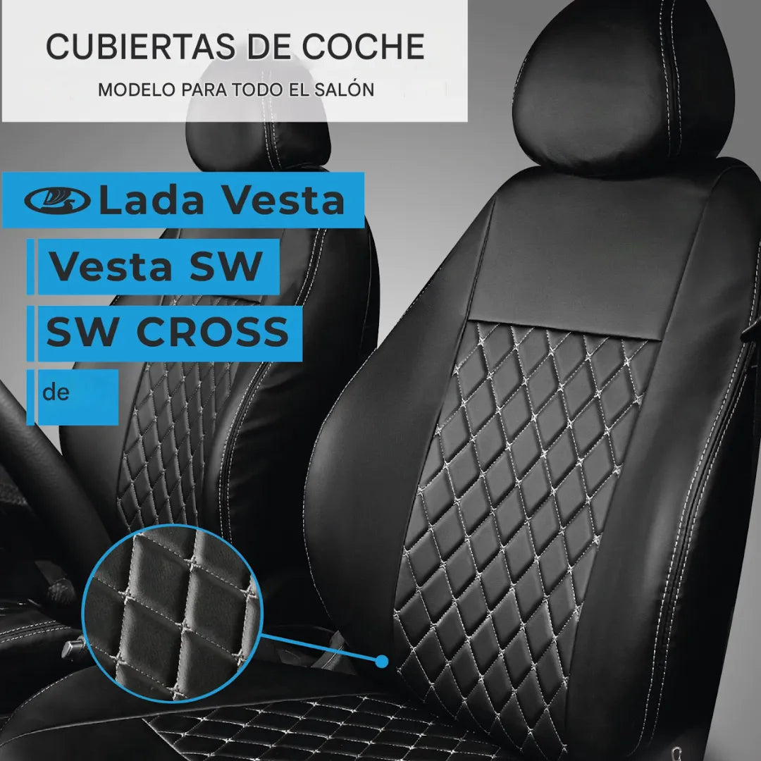 SET DE FORROS DE CUERINA 5 ASIENTOS MODELO PREMIUM