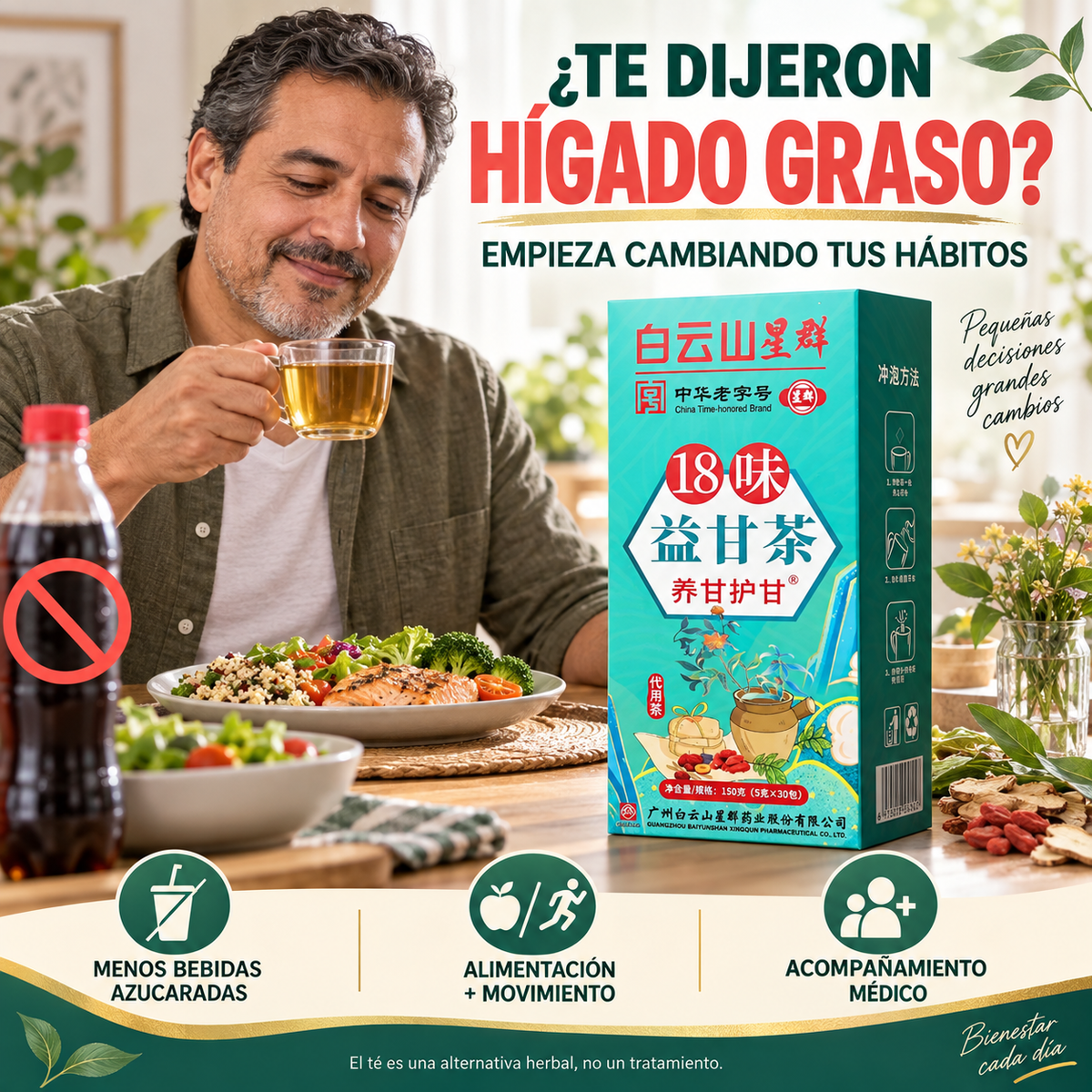 TÉ HERBAL CHINO X30: CAMBIA TUS HÁBITOS, TRANSFORMA TU FIGURA