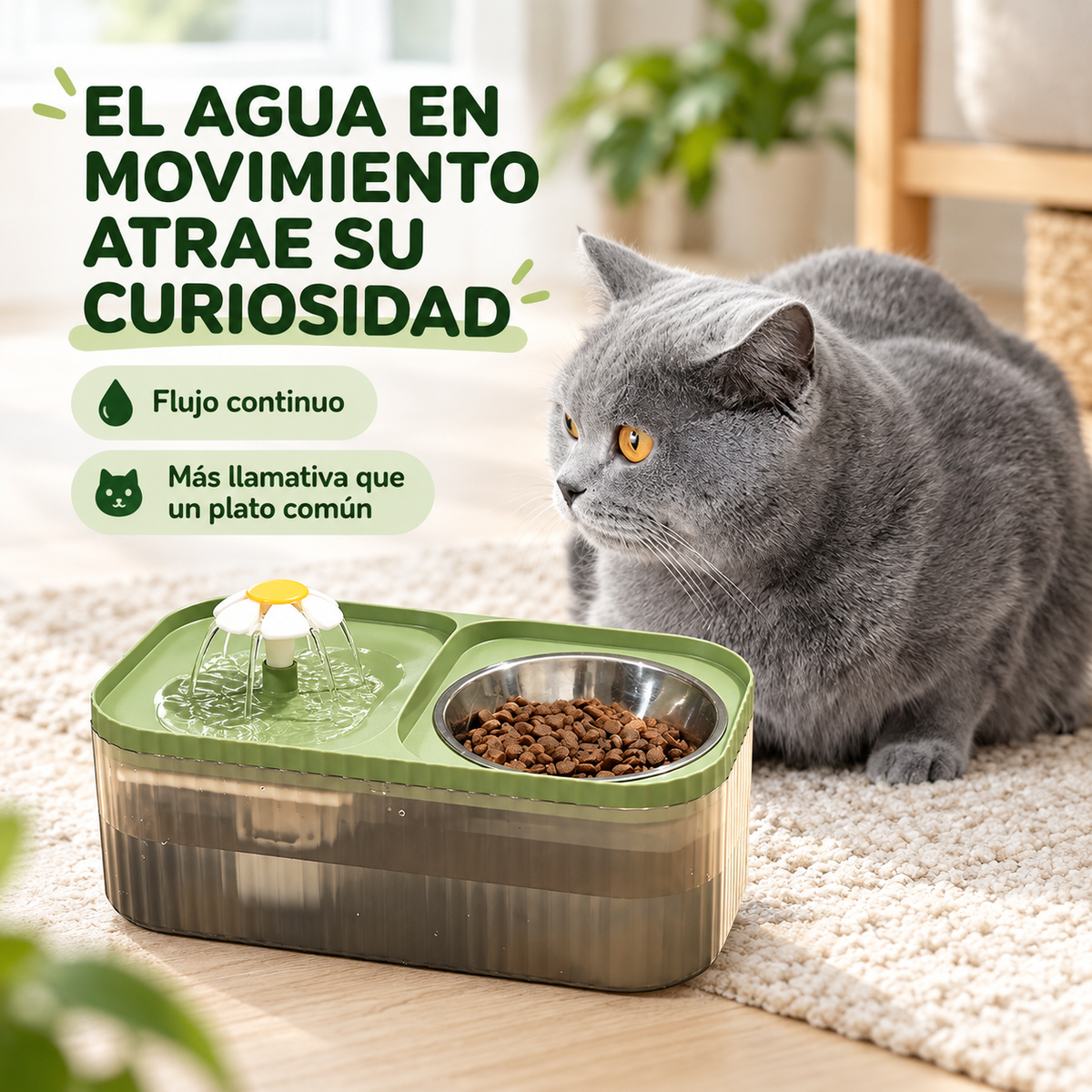 Fuente De Agua Y Comida Para Mascotas 2 En 1